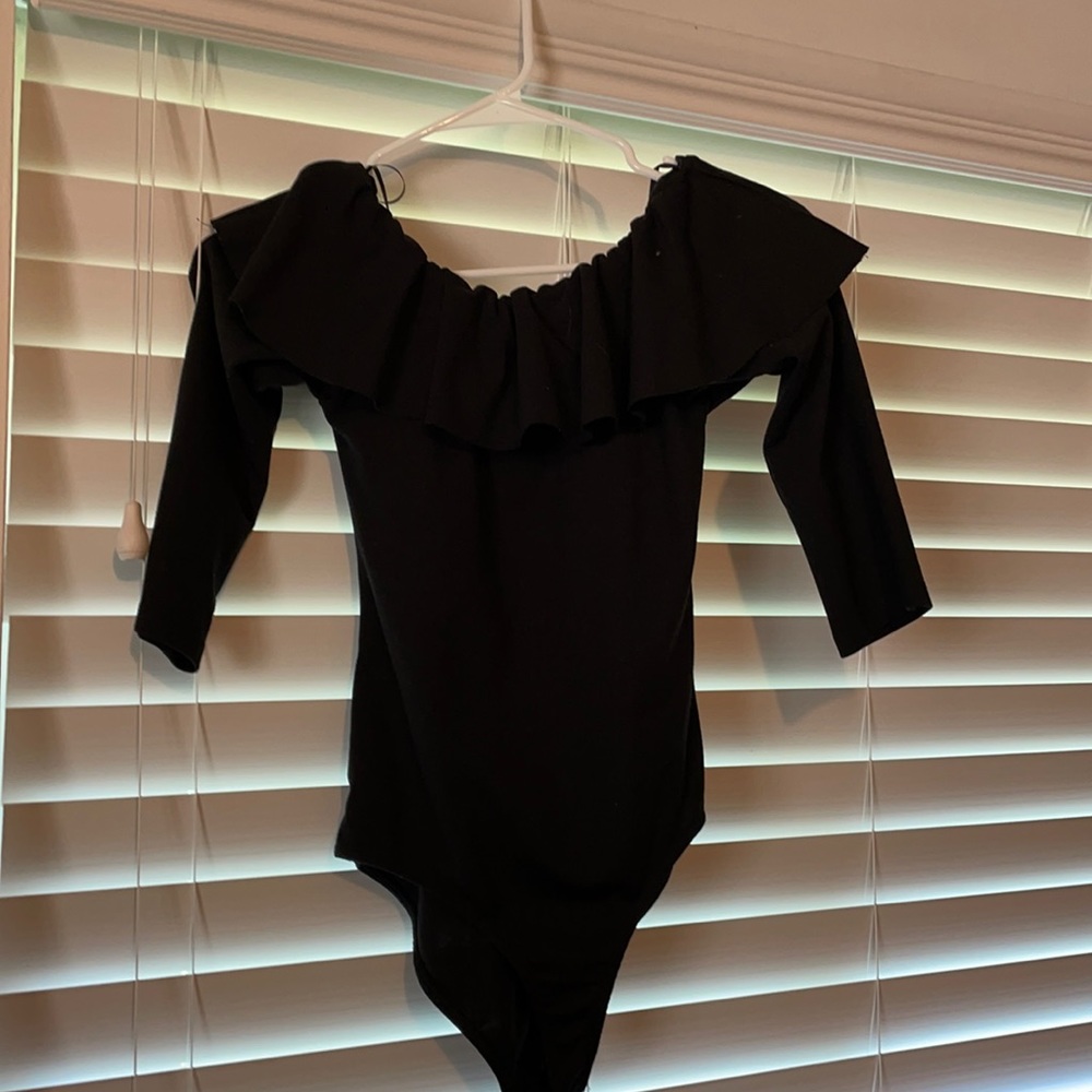 Zara Black bodysuit - off the shoulder, size S